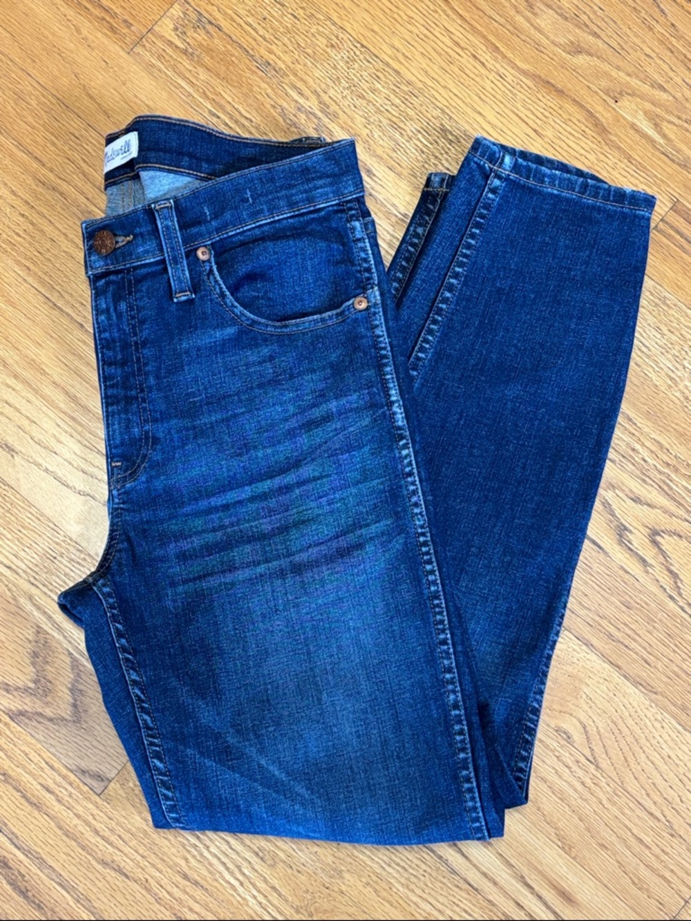 Madewell 9" High Riser Skinny Skinny Crop Stretch Blue Jeans Size W/28 - Picture 13 of 13